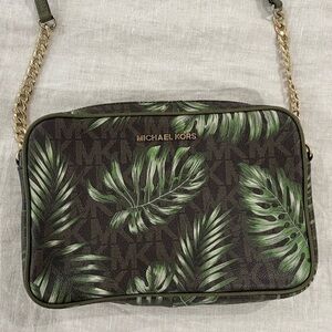 Michael Kors Green Leaf Pattern Bag